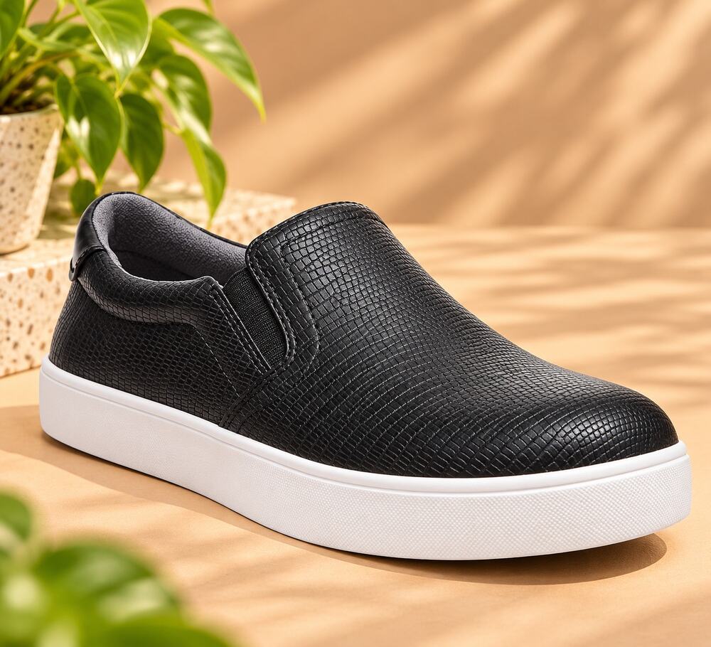 USED Dr. Scholl's Shoes Women's Madison Slip On Sneaker, Black Larsen, 7.5 US